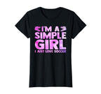 Im Simple I Just Love Soccer Sport T-Shirt - Minimalist Print for Adults