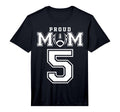 Custom Proud Football Mom Number 5 T-Shirt - Unique Graphic for Adults