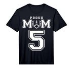 Custom Proud Football Mom Number 5 T-Shirt - Unique Graphic for Adults