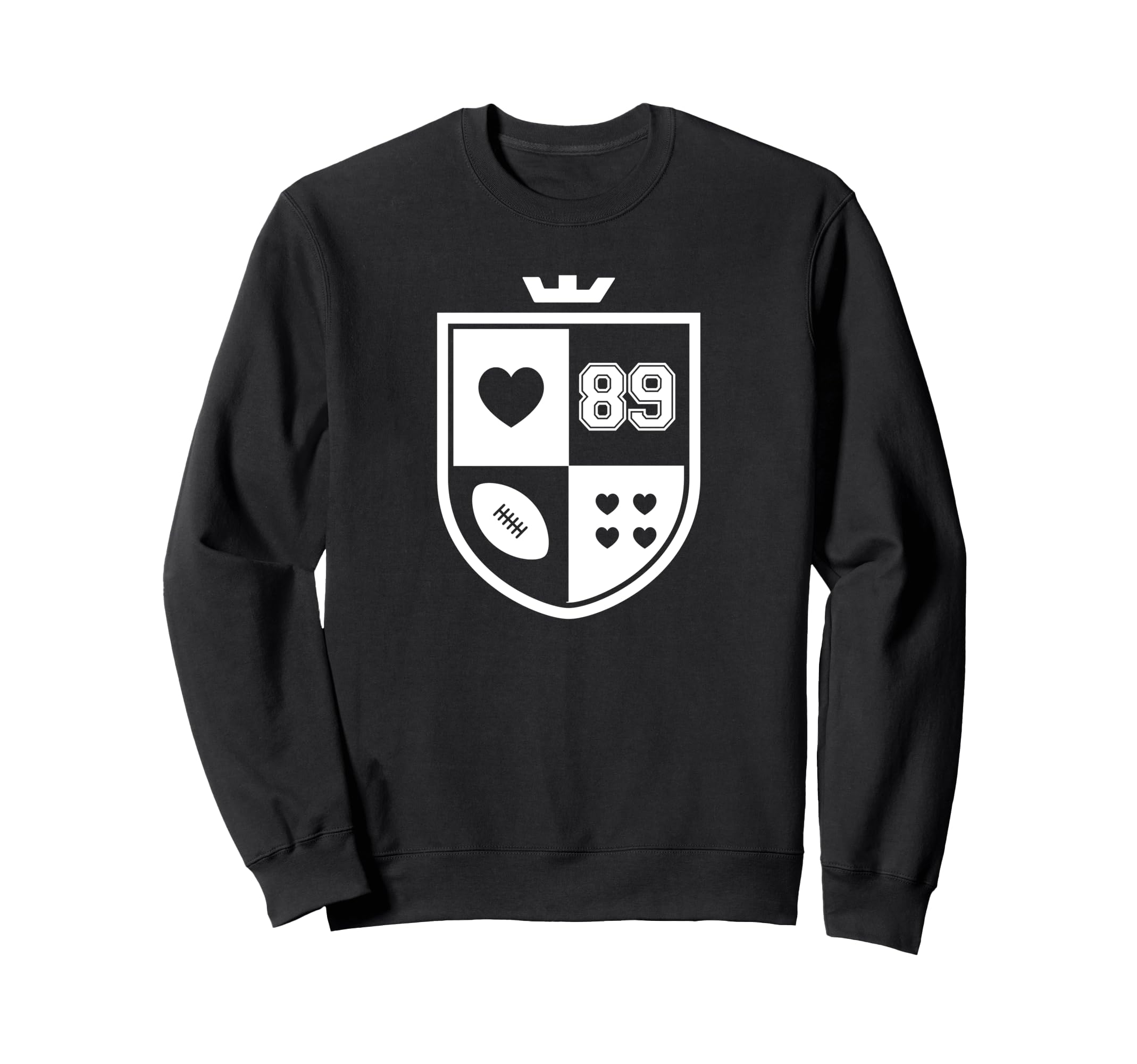 I Love Football I Heart Football Funny Sweatshirt - Graphic Print Unisex