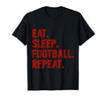 Eat Sleep Football Repeat Funny T-Shirt - Custom Art Print for Adults
