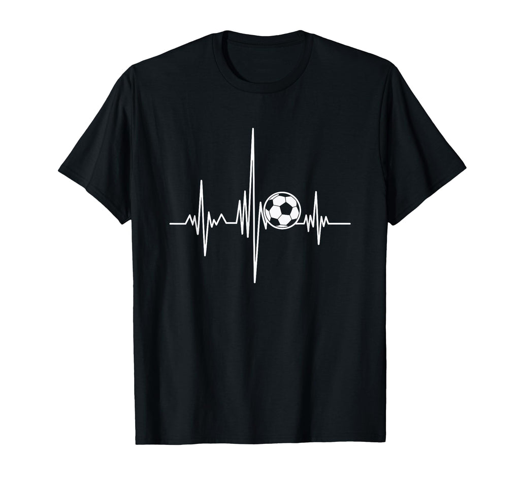 Soccer Heartbeat Goal Line T-Shirt - Trendy Graphic Unisex