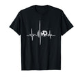 Soccer Heartbeat Goal Line T-Shirt - Trendy Graphic Unisex