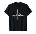 Soccer Heartbeat Goal Line T-Shirt - Trendy Graphic Unisex
