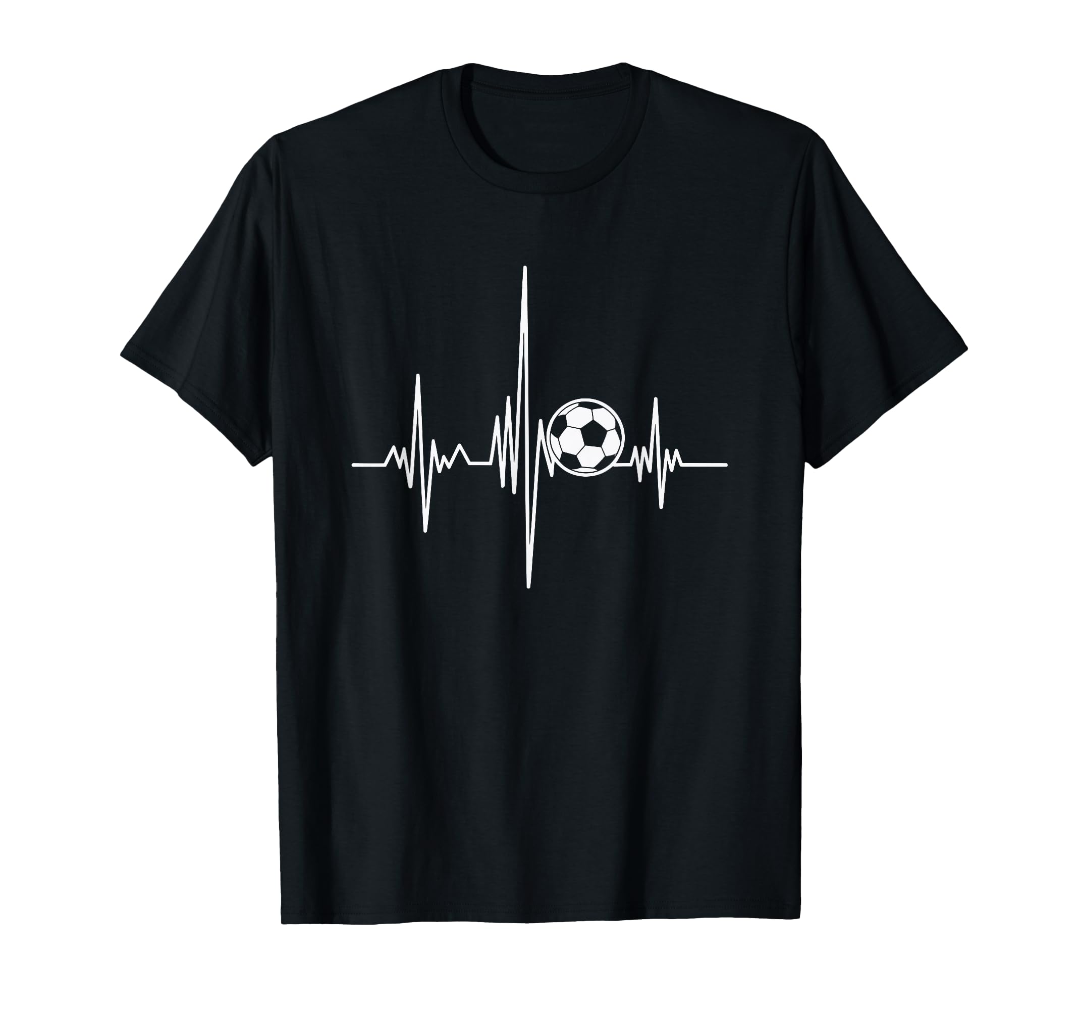 Soccer Heartbeat Goal Line T-Shirt - Trendy Graphic Unisex