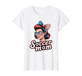 Patriotic Soccer Mom American Flag T-Shirt - Aesthetic Graphic for Adults