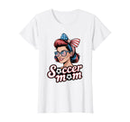 Patriotic Soccer Mom American Flag T-Shirt - Aesthetic Graphic for Adults