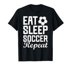 Eat Sleep Soccer Repeat Fantasy T-Shirt - Novelty Apparel for Adults