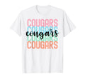 Cougars Team Mascot School Spirit T-Shirt - Minimalist Print for Adults
