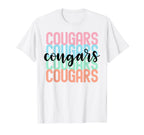 Cougars Team Mascot School Spirit T-Shirt - Minimalist Print for Adults