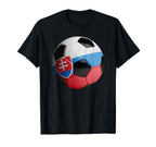 Slovakia Flag Football Soccer Ball T-Shirt - Fun Novelty Design Unisex