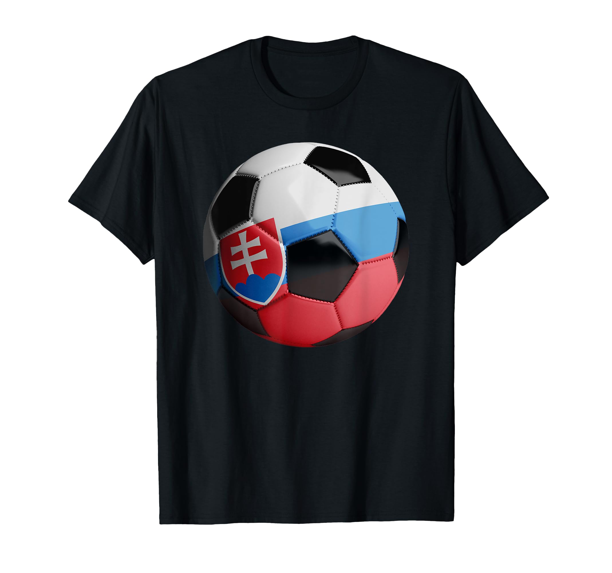Slovakia Flag Football Soccer Ball T-Shirt - Fun Novelty Design Unisex