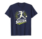 Born To Play Soccer Womens T-Shirt - Fun Novelty Design for Adults