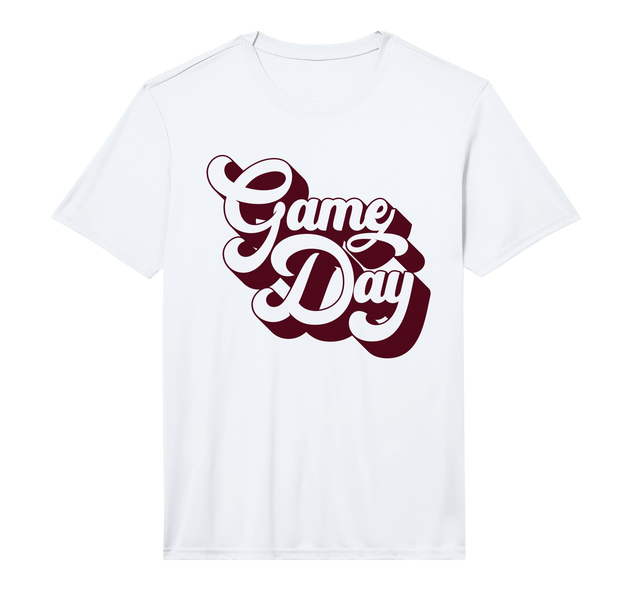 Game Day Burgundy Sports Soccer T-Shirt - Trendy Graphic for Adults