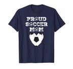 Proud Soccer Mom Heart Soccer Ball Family T-Shirt - Unique Graphic Unisex