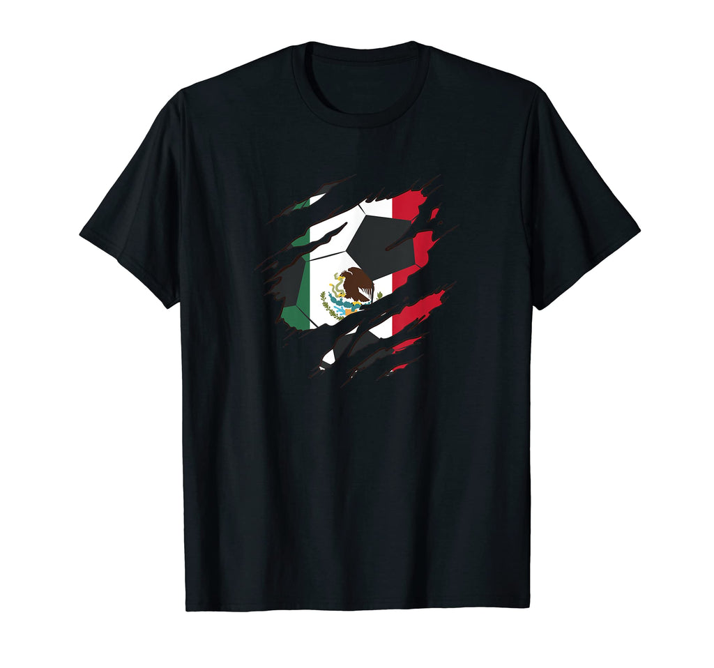 Camisa Mexico Soccer Ball Grunge Bandera T-Shirt - Trendy Graphic Unisex