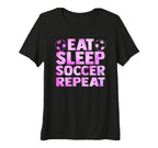 Eat Sleep Soccer Repeat Sport Tri Blend T-Shirt - Graphic Print for Adults