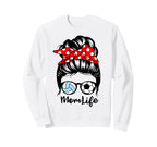 Mom Life Messy Bun Hair Funny Sweatshirt - Minimalist Print Unisex