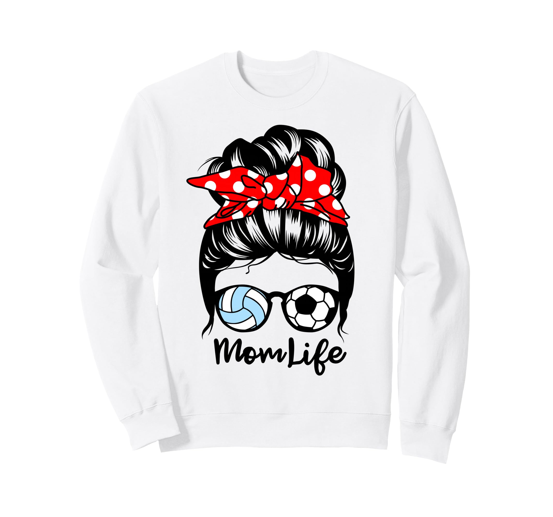Mom Life Messy Bun Hair Funny Sweatshirt - Minimalist Print Unisex