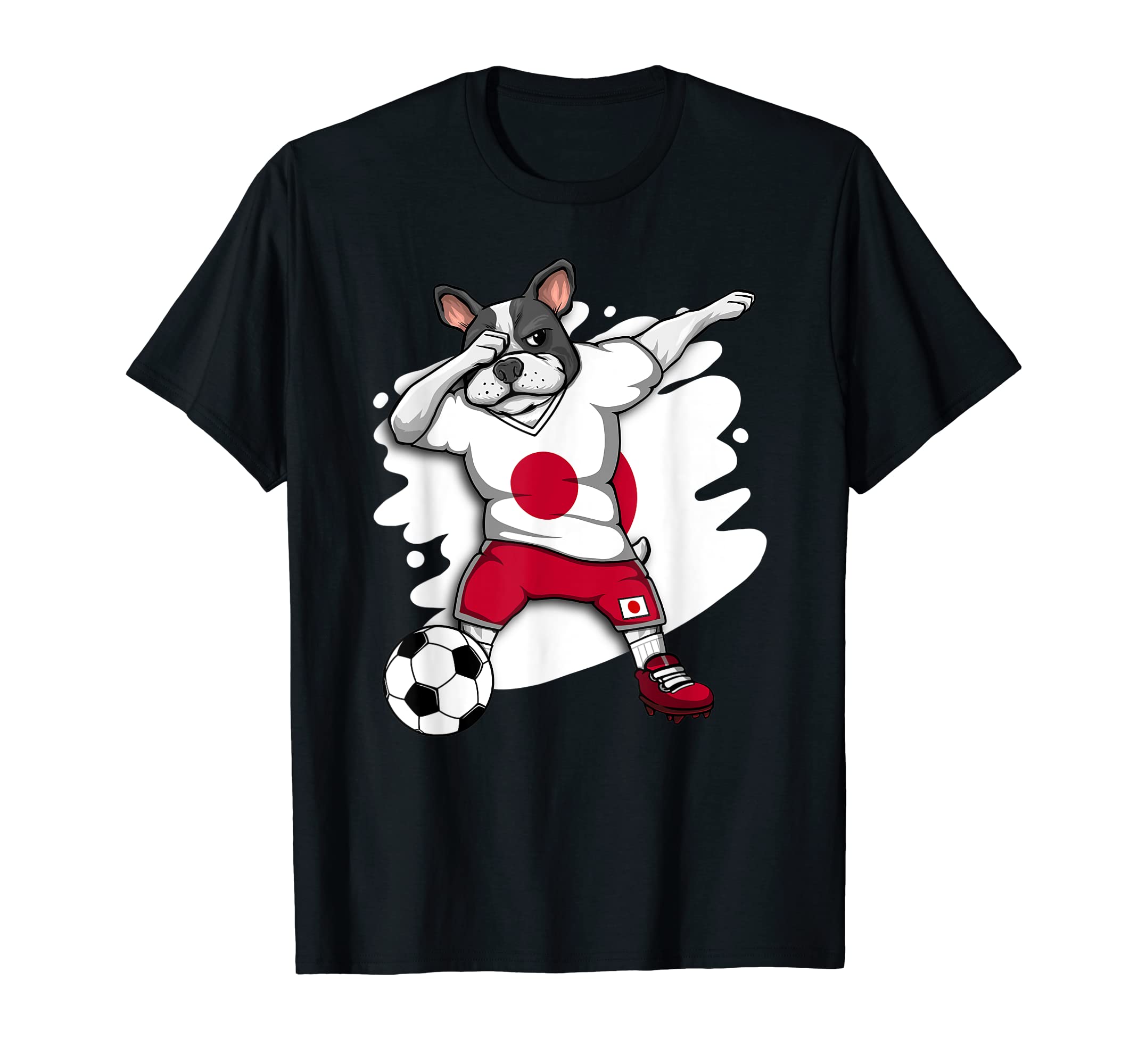 Dabbing French Bulldog Japan Soccer T-Shirt - Graphic Print for Adults