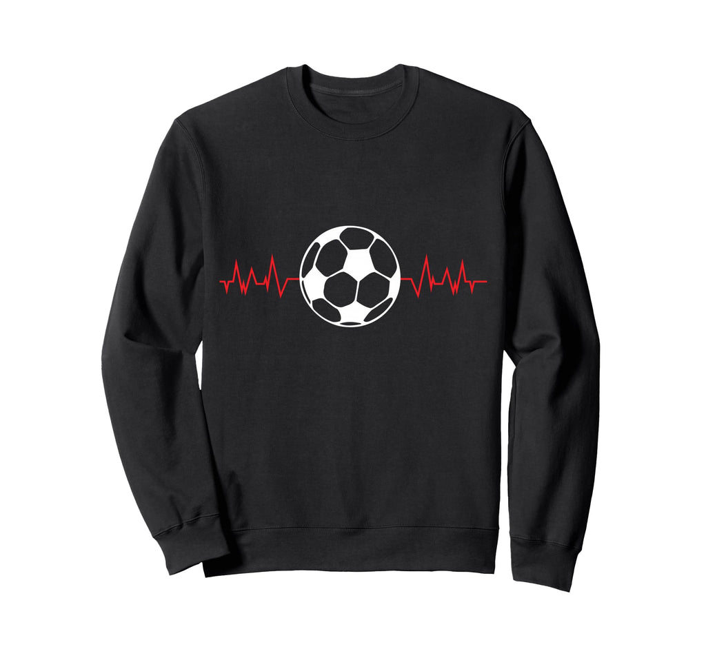 Soccer Ball Heartbeat Players Sweatshirt - Graphic Print for Adults