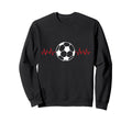 Soccer Ball Heartbeat Players Sweatshirt - Graphic Print for Adults