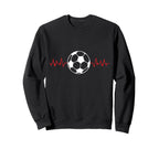 Soccer Ball Heartbeat Players Sweatshirt - Graphic Print for Adults