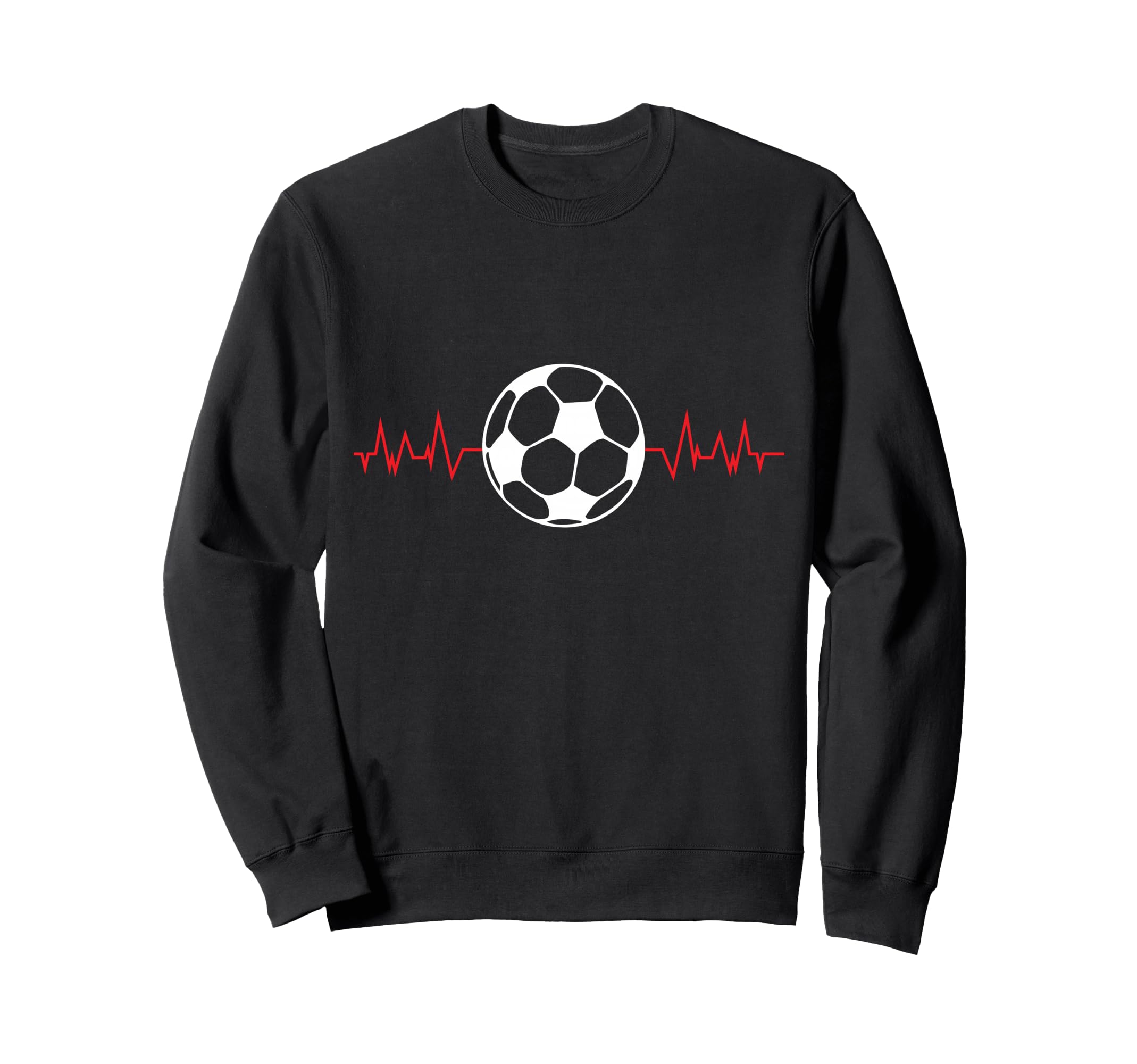 Soccer Ball Heartbeat Players Sweatshirt - Graphic Print for Adults