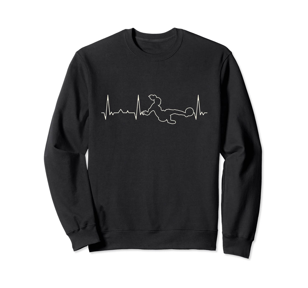 Funny Heartbeat Soccer Volley Sweatshirt - Aesthetic Graphic for Adults