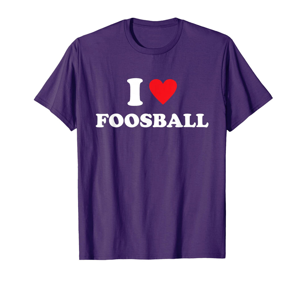 I Love Foosball Heart Funny Table T-Shirt - Novelty Apparel for Adults