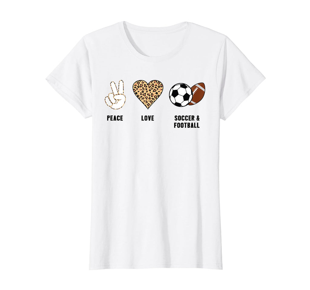 Peace Love Soccer Football Soccer Player T-Shirt - Trendy Graphic Unisex