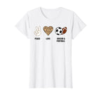 Peace Love Soccer Football Soccer Player T-Shirt - Trendy Graphic Unisex