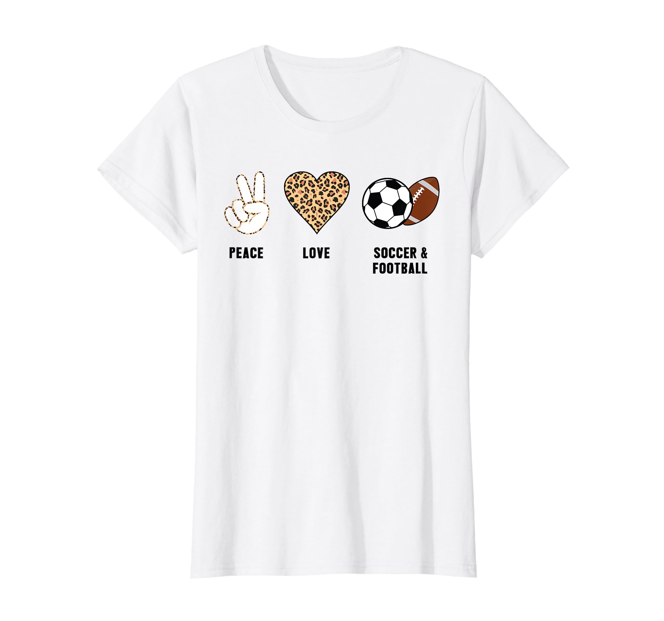 Peace Love Soccer Football Soccer Player T-Shirt - Trendy Graphic Unisex