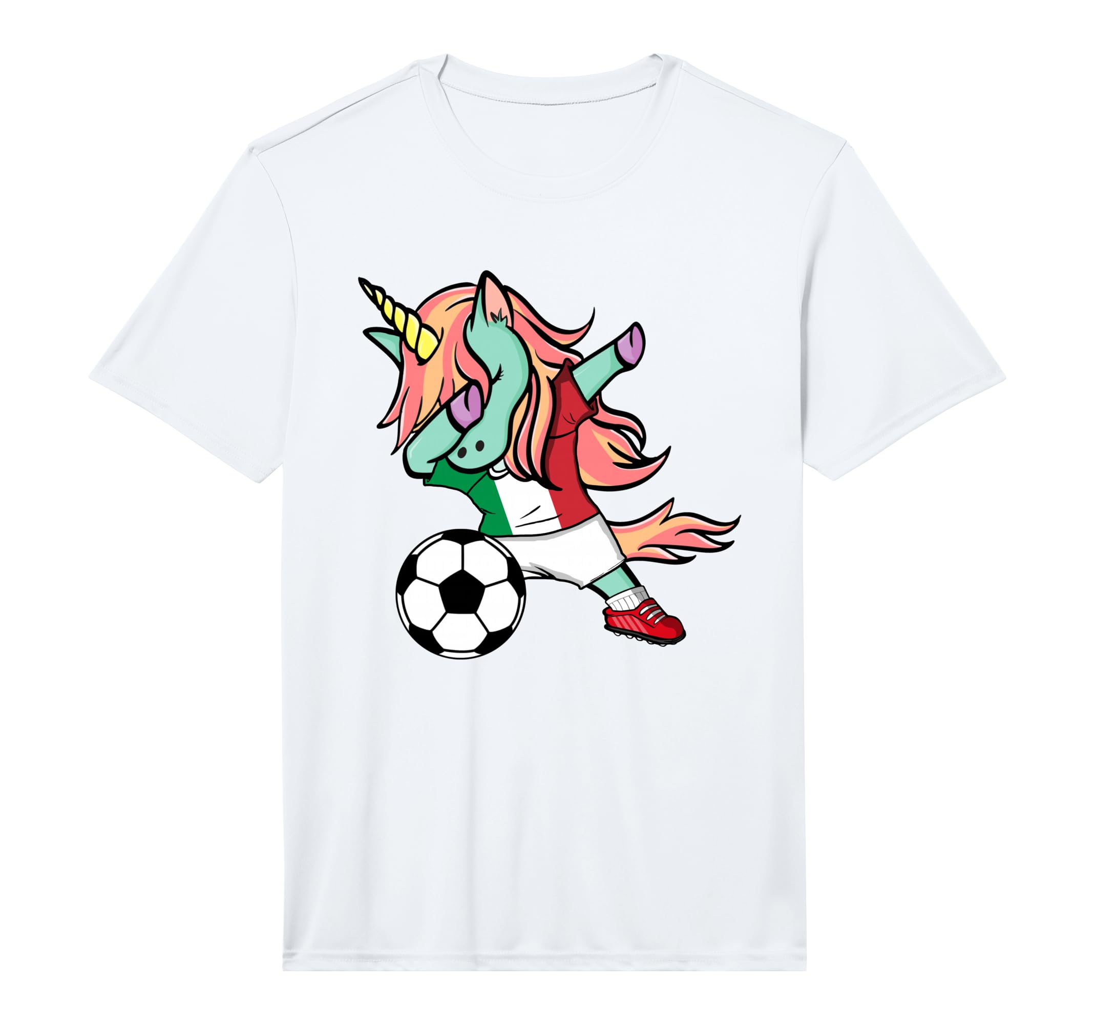 Dabbing Unicorn Italy Soccer Jersey T-Shirt - Custom Art Print Men Women