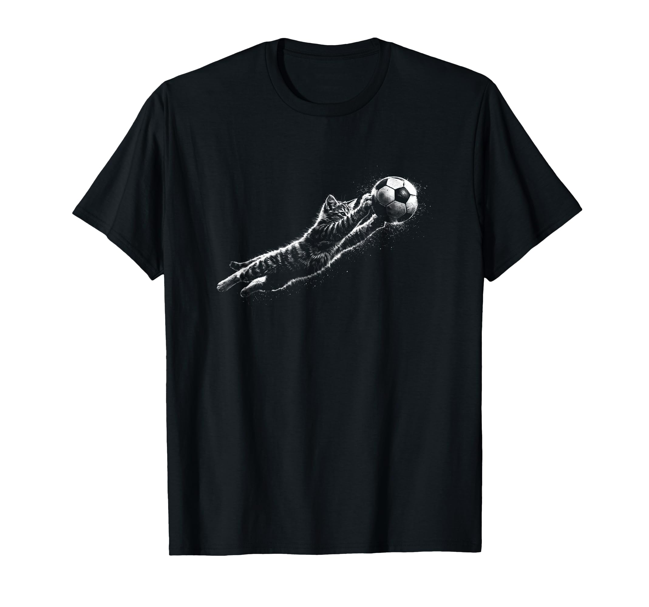 Funny Kitten Soccer Goalie Cat T-Shirt - Minimalist Print Men Women
