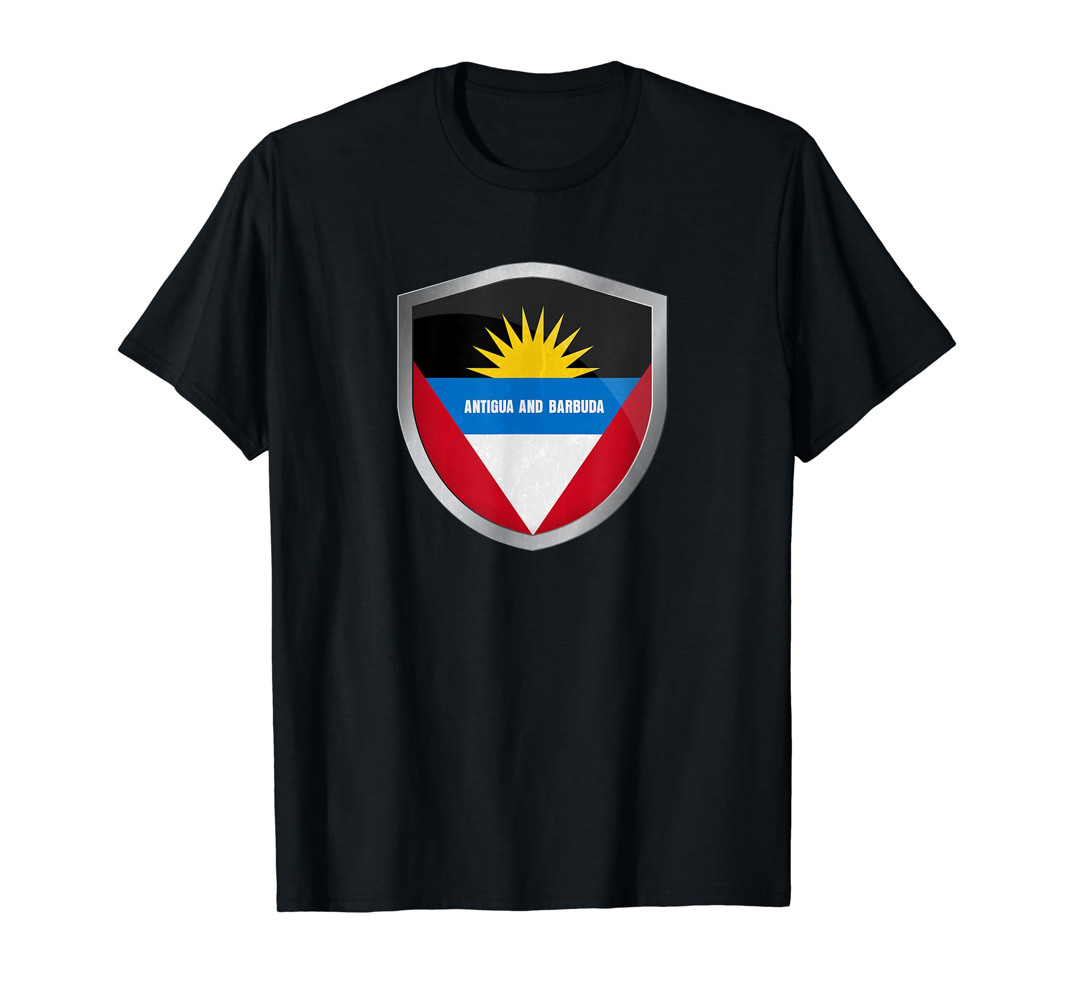 Antigua Flag Badge Soccer Fans T-Shirt - Aesthetic Graphic Unisex