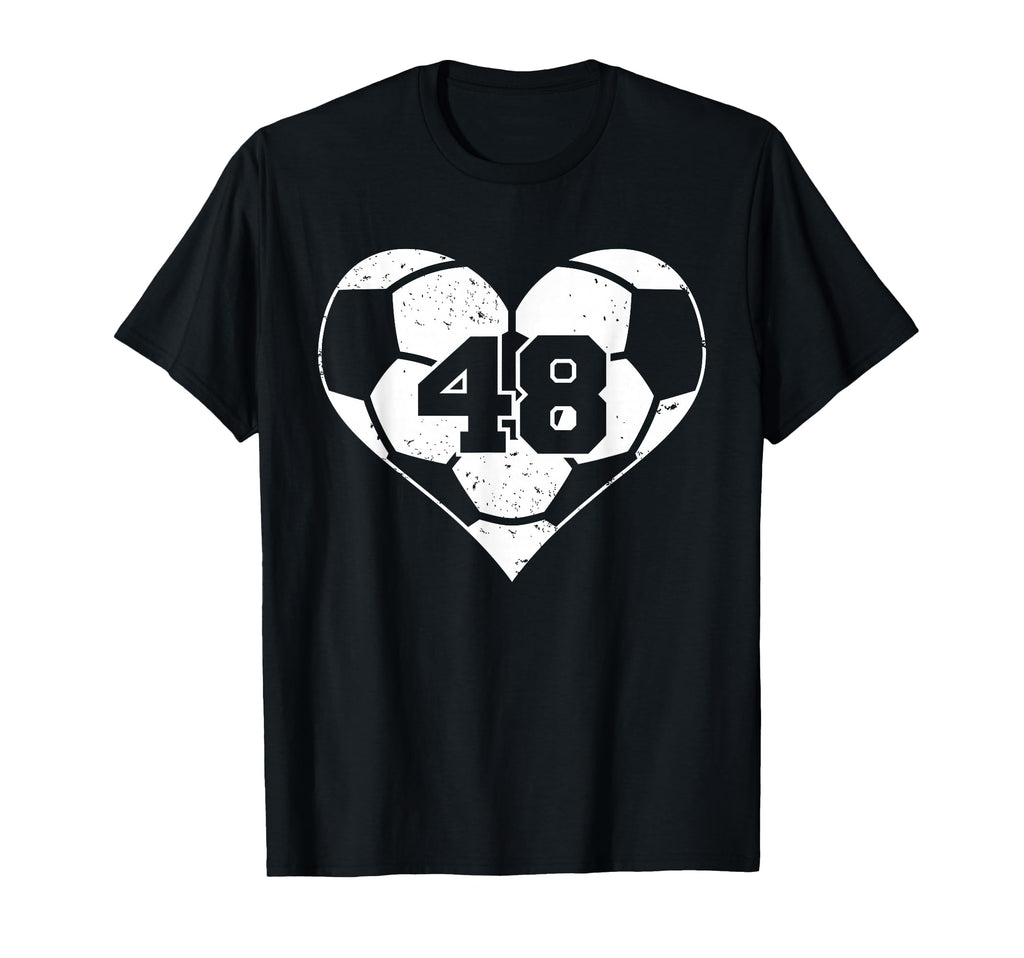 Soccer Heart Number 48 Jersey Sports T-Shirt - Unique Graphic Men Women