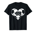 Soccer Heart Number 48 Jersey Sports T-Shirt - Unique Graphic Men Women
