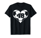 Soccer Heart Number 48 Jersey Sports T-Shirt - Unique Graphic Men Women