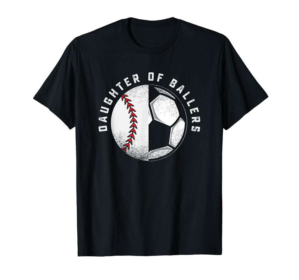 Daughter Ballers Mom Dad Baseball Soccer T-Shirt - Minimalist Print Unisex