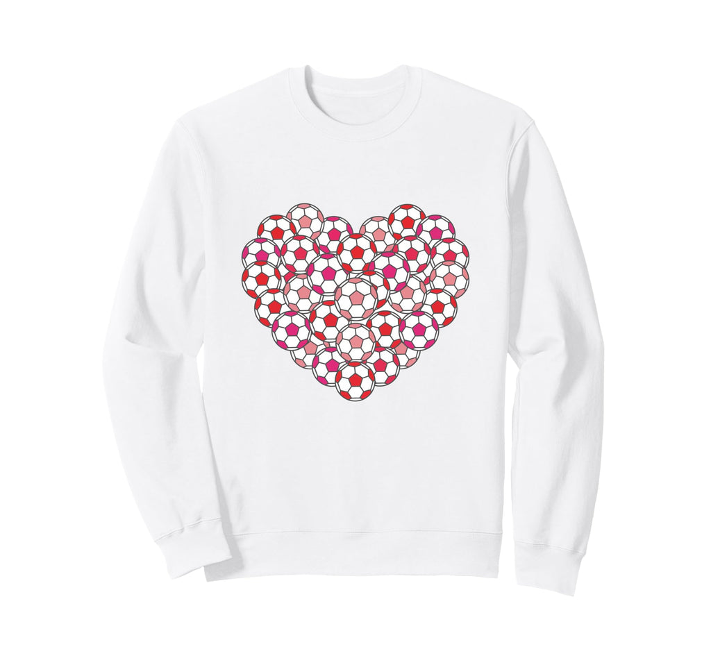 Heart Shaped Soccer Ball Pattern Sweatshirt - Aesthetic Graphic Unisex