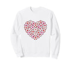 Heart Shaped Soccer Ball Pattern Sweatshirt - Aesthetic Graphic Unisex