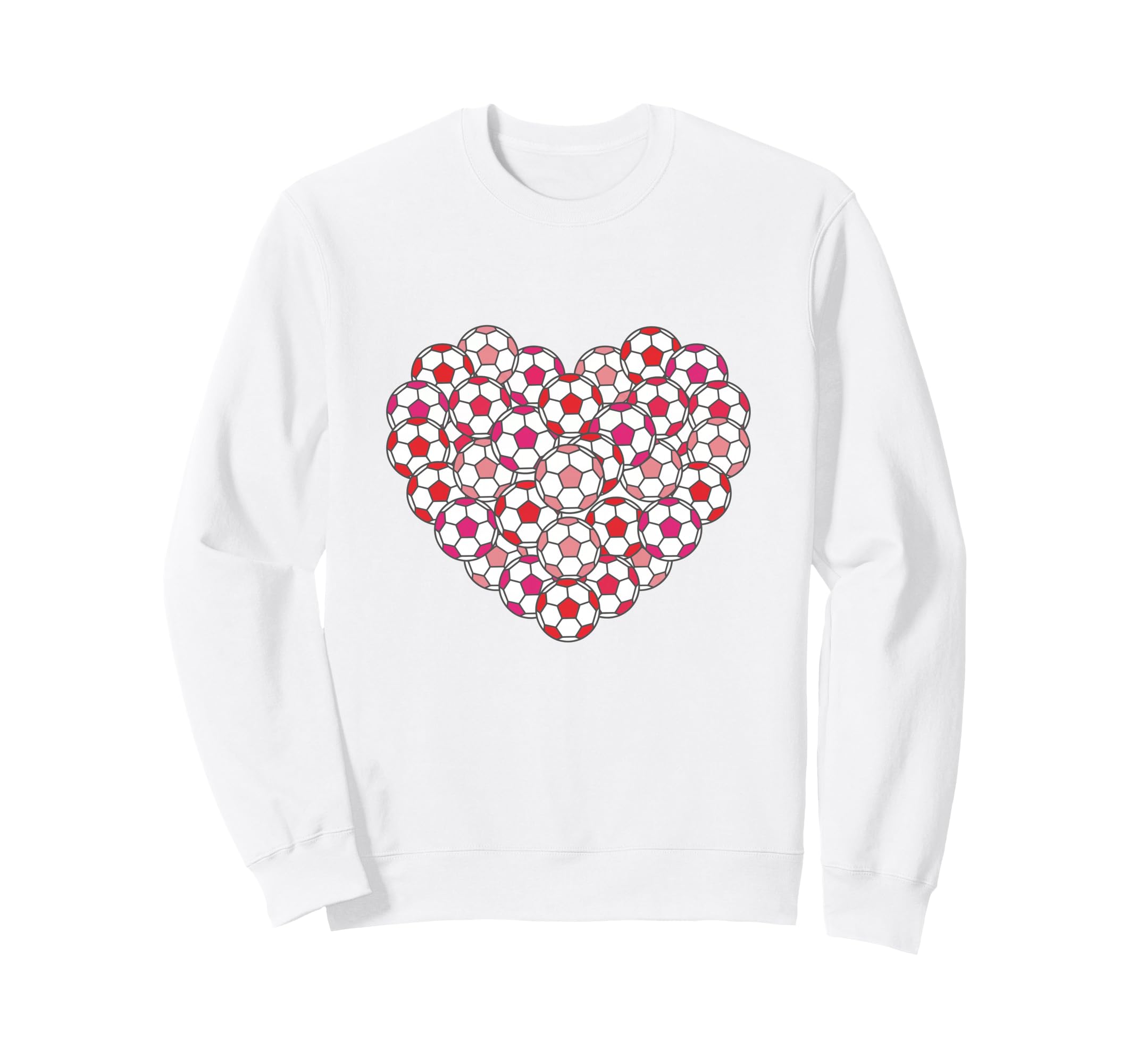 Heart Shaped Soccer Ball Pattern Sweatshirt - Aesthetic Graphic Unisex