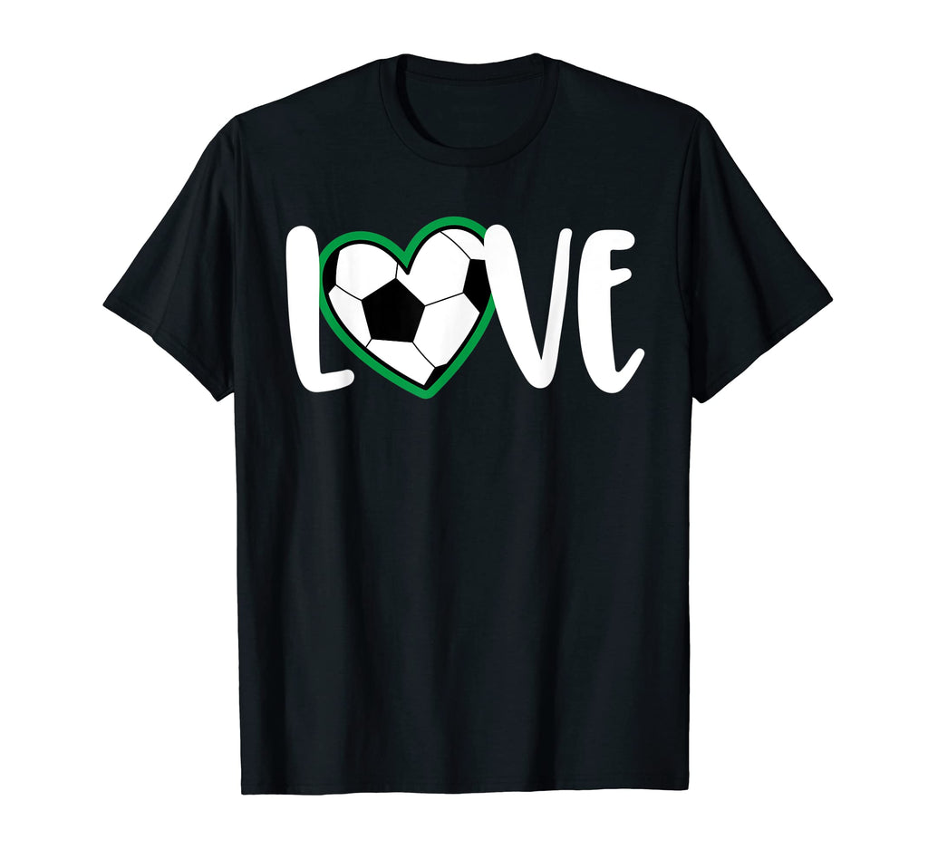 Soccer Love Heart Soccer Ball T-Shirt - Casual Everyday Wear for Adults