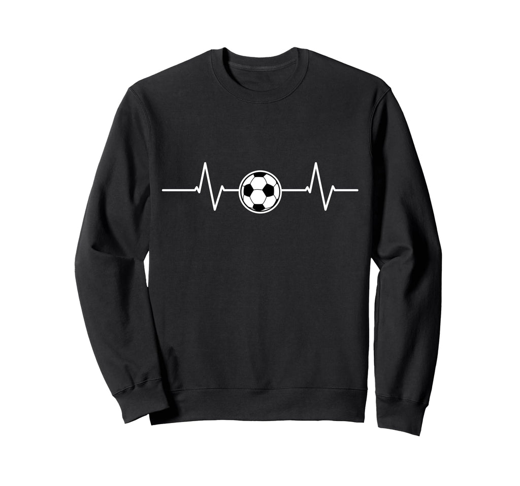 Soccer Heartbeat Funny Football Sweatshirt - Fun Novelty Design Men Women
