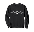 Soccer Heartbeat Funny Football Sweatshirt - Fun Novelty Design Men Women