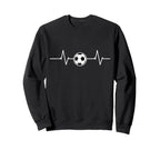 Soccer Heartbeat Funny Football Sweatshirt - Fun Novelty Design Men Women