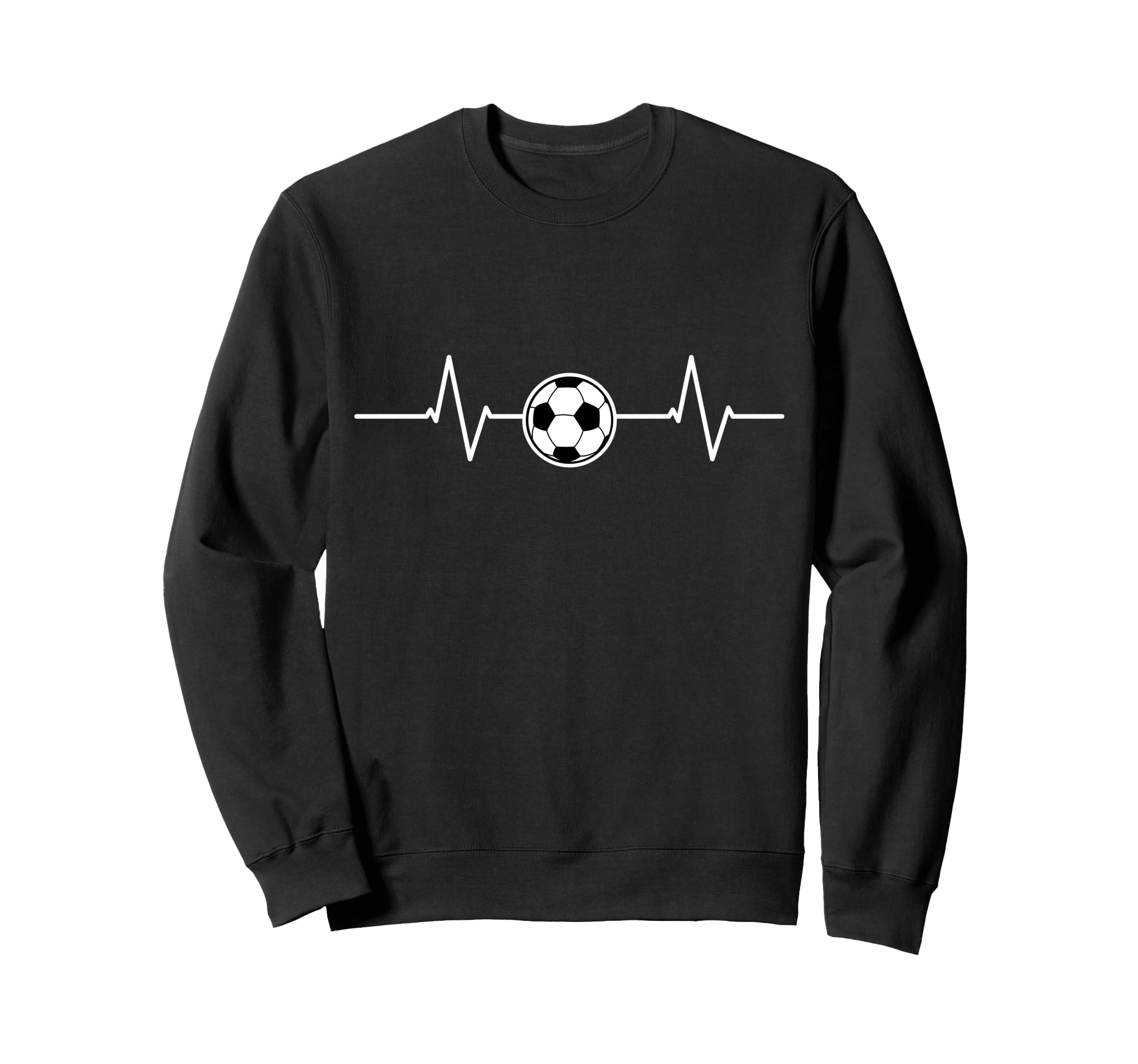 Soccer Heartbeat Funny Football Sweatshirt - Fun Novelty Design Men Women