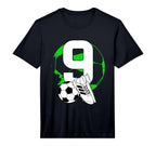 9Th Birthday Soccer Player Football 9 T-Shirt - Novelty Apparel Unisex