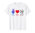 Peace Love Soccer Teen T-Shirt - Trendy Graphic Unisex